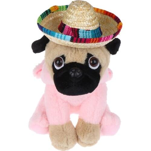 Fashion Mini Pet Dogs Straw Hat Sombrero Cat Sun Hat Beach Party Straw Hats Dogs Hawaii Style Hat For Dogs Funny Accessories