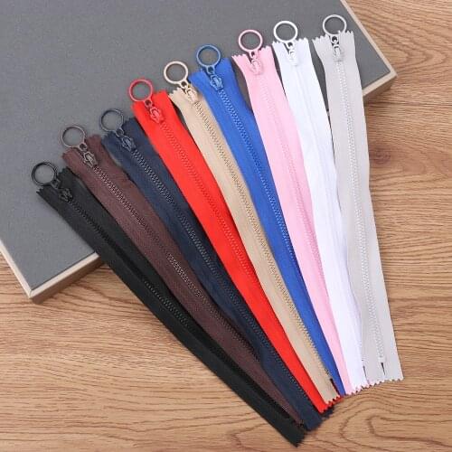 5Pcs 25cm Long Invisible Zippers DIY Nylon Coil Zipper For Sewing Clothes Accessory Pull Ring Zip Slider Head for DIY Garment