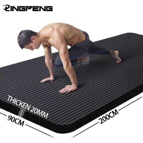 Mens Rubber Yoga Mat Widened and Thickened 20MM High Quality Non-slip Belt Bag Pilates Fitness Exercise Gymnastics Home