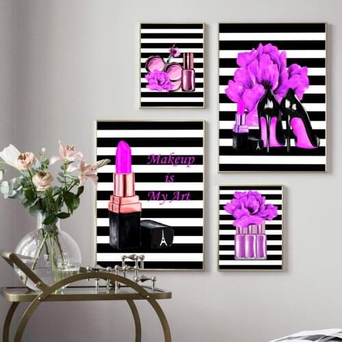 New diamond painting fashion high heels book flower salon wall art painting Nordic modern rhinestone embroidery mural for living