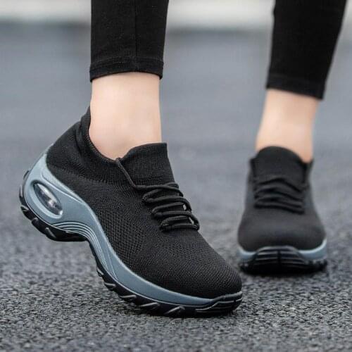 Plus Size Platform Summer Socks Sneakers Womens Sports Shoes Sport Women 2020 Running Shoes Woman Black Knit Tennis Femme D-571