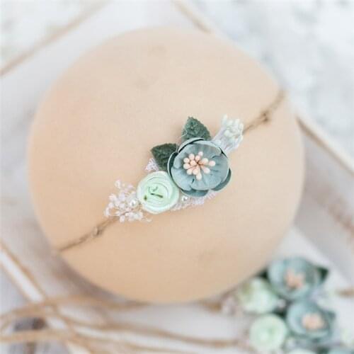 Newborn Photography Props Baby Hat Newborn Hair Photo Shooting Accessories Baby Girls Photo Props Crochet Pearl Flower Headband