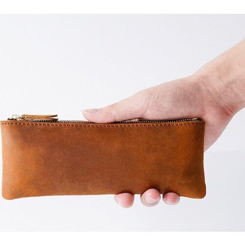 Genuine Leather School Pencil Case Penal Large Capacity Pencilcase for Girls Boys Pen Box Big Stationery Bag Supplies Pouch Kit