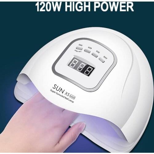 120W High Power Nail Dryer Fast Curing Speed Gel Light Nail Lamp LED UV Lamps For All Kinds of Gel With Timer And Smart Sensor