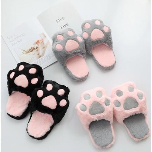 Women Winter/Spring Home Slippers Cartoon Cat Shoes Non-slip Soft Winter Warm House Slippers Indoor Bedroom Lovers Couples