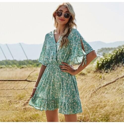 Spring New Womens Short-sleeved Floral Dress Maternity Dresses Pregnant Dress Pregnancy Clothes