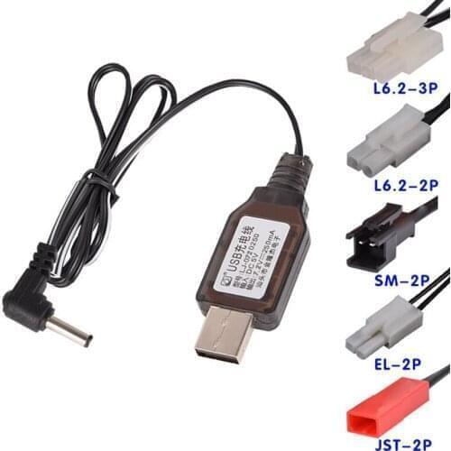 7.2V Charger USB Built-in chip Ni-Cd/Ni-Mh Battery Charger toys RC car ship Robot Spare Parts EL-2P/JST-2P/L6.2-2P/3.5MM/SM-2P