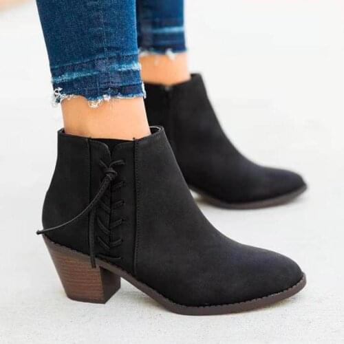 Winter Snow Boots Leather Ankle Spring Flat Shoes Woman Short Brown Botas with Fur 2021 for Women Lace Up Boots 2021