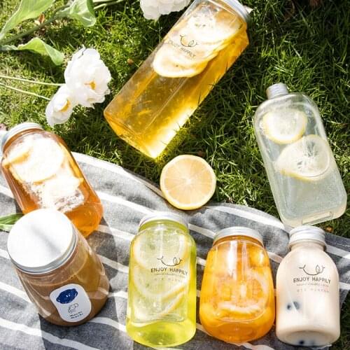 10pcs Net red dispoable drinking bottles 250ML 300ML 350ML 400ML 500ML milk tea cups party favors yogurt juice ice coffee bottle