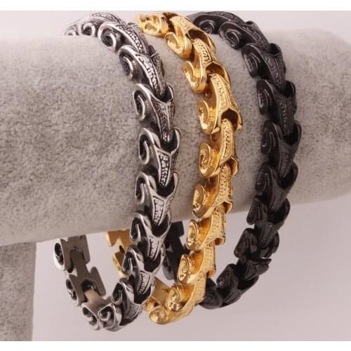 11MM High Quality Stainless Steel Silver Color/Gold /Black Snake Chain Mens Bracelet Bangle Cool Jewelry 8.66" Wholesale Hot