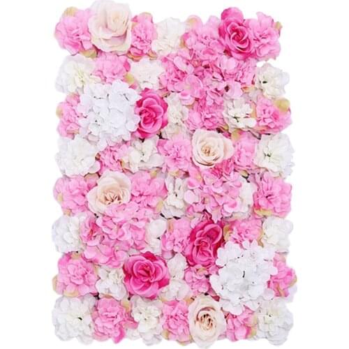 3pcs Romantic Simulation Silk Flower Wall Panel Mat for Wedding Studio Background Venue Decorations Photo Props Home Ornament