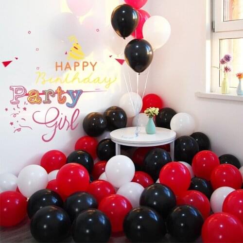 30pcs/pack 10inch Hot Ladybug Black Red point latex balloons globos party Baby Girl Happy Birthday baloons wedding Decorations