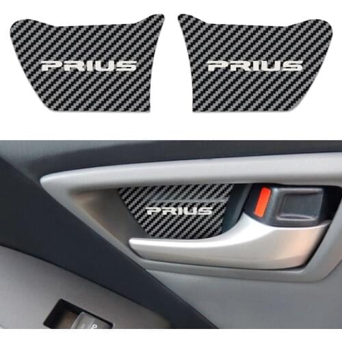 4pcs Car-styling For Toyota Prius 30 Door Handle Bowl Carbon Fiber pattern Trim Stickers Covers Accessories