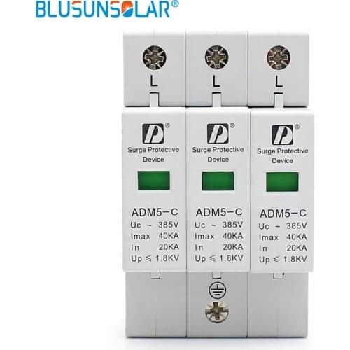 50 pieces / lot high quality 3P 20-40kA 110V 220V 380V AC Din Rail SPD low voltage surge protective device