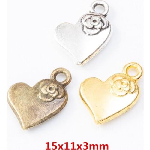 60 pieces of retro metal zinc alloy love pendant for DIY handmade jewelry necklace making 8008