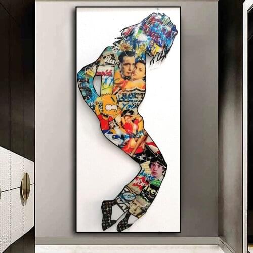 Abstract Girl Figure Art Graffiti Canvas Art Painting Wall Art Posters Prints Wall Pictures for Living Room Home Cuadros Decor