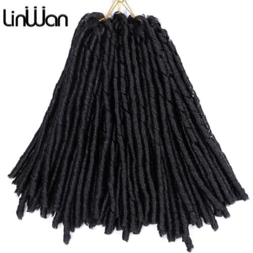 Afro Curls Soft Dreadlocks Hair Extension Synthetic Faux Locs Hook Braids Crochet Afro Hairstyle Braiding Hair Fake Locks Linwan