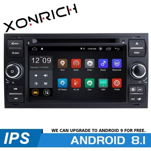 IPS 2 din Android 8.1 Car Radio Multimedia Player For Ford Focus 2 3 mk2 Mondeo 4 Kuga Transit Connect S-MAX C-MAX GPSNavigation