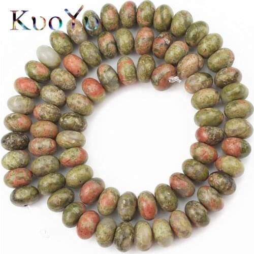 Natural Stone Unakite Beads Rondelle Loose Spacer Beads For Jewelry Making 4/6/8mm 15"Strand DIY Earring Bracelet Accessories