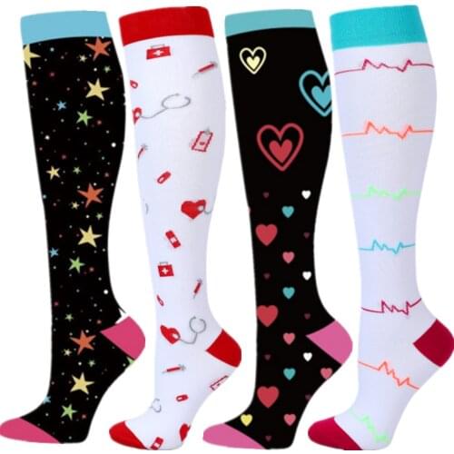 58 Style Compression Stockings Men Women Funnycute Running Sports Socks for Edema Diabetes Varicose Veins Running Sports Socks