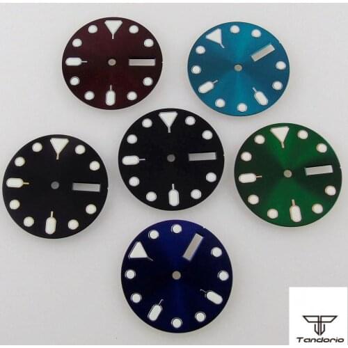 28.5mm Watch Dial Spare Parts Fit For NH36/NH36A Automatic Movement Green Lume Black/Blue/Green Color