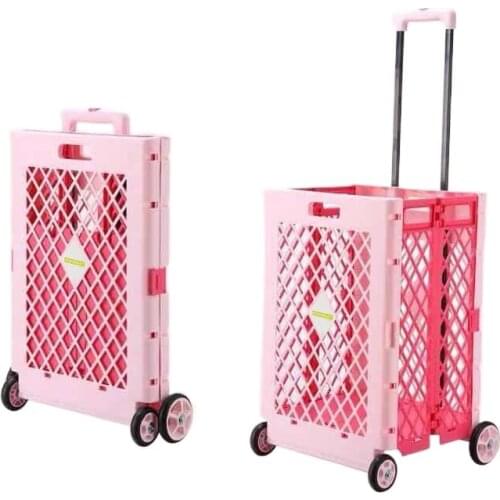 Cy Foldable Lever Car Shopping Lightweight Trolley Portable Luggage Trolley
