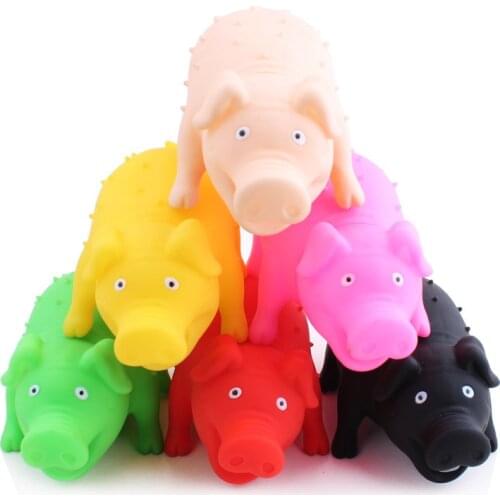 For Pets Dog Cat New Vinyl Pets Bite Toy Pig Squeaky Giggle Quack Sound Training Toy Chew Good Quality Candy Color