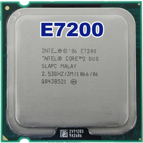 Original Core 2 Duo E7200 CPU Processor (2.53Ghz/ 3M /1066GHz) Socket LGA 775 free shipping