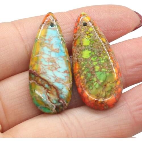 Emperor Charms Natural Stone Pendants Big Water Drop Charms For Trendy Necklace Earrings Handmade DIY Exquisite Gifts 9 Colors