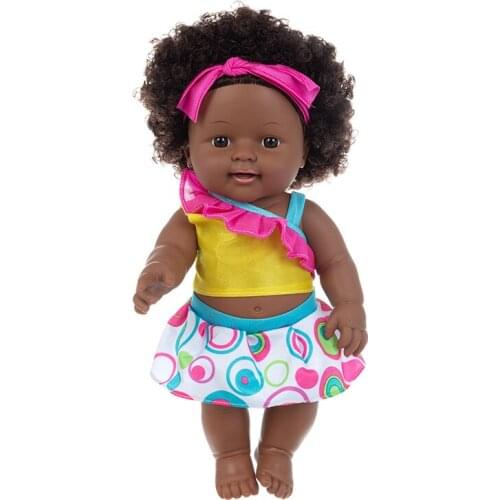 30CM African Doll Christmas Best Gift For Baby Girls Black Toy Mini Cute Explosive hairstyle Doll Children Girls