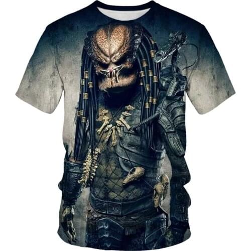 Hot Sell Science Fiction Thriller Predator Series Mens T-shirt 3D Print Cool Casual Short Sleeve Summer Top Breathable Tshirt