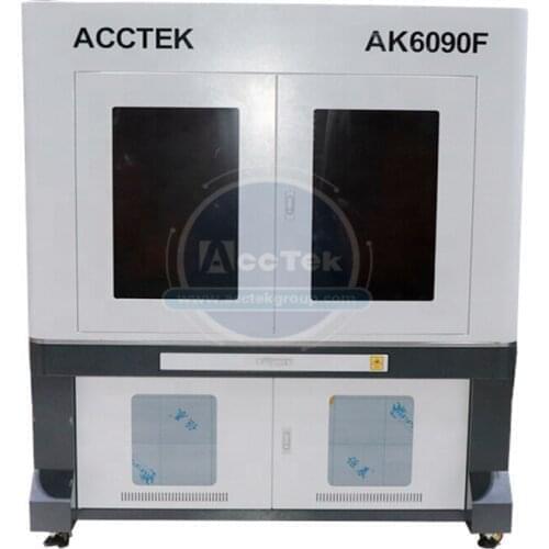 Cnc pipe laser marking machine AK6090F / galvo head fiber marking machine 6090