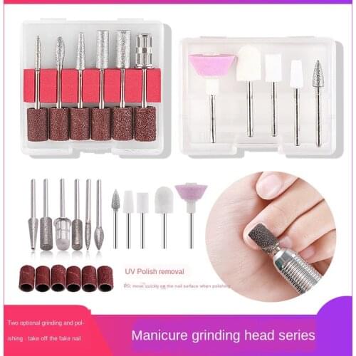 Nail Polishing Head Set 5pcs 6pcs Polishing Machine Accessories Polishing Head with Sand Ring Nail Tool