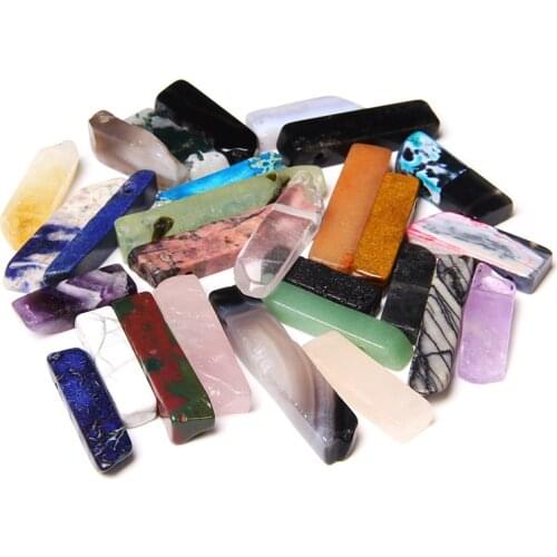 Natural Prehnit Point Quartz Bead 5 Pcs 5-8*20-48 mm Amazonite Slab Rough Stick Rectangle Beads For DIY Making Jewelry Necklace