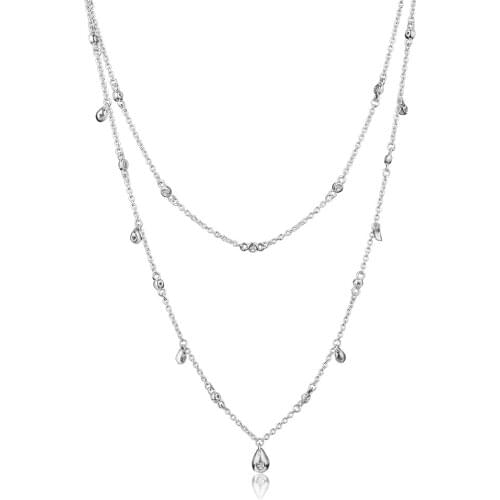 Necklaces &Pendants Silver Chandelier Droplets Necklace DIY Sterling-Silver-Jewelry Silver 925 Original Pingente