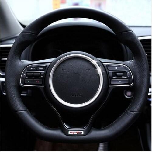 HOT FIT FOR KIA OPTIMA K5 2016 STEERING WHEEL PANEL CHROME INTERIOR TRIM COVER MOLDING BEZEL RING FRAME BADGE STYLING GARNISH