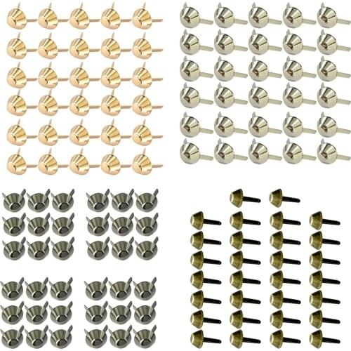 Fityle 30Pcs Vintage Metal Studs Rivets Nailheads Spots 2 Prong Round Dome for Shoes Bags Costumes Leathercraft