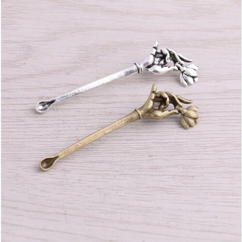 SWEET BELL 16pcs 19*59mm Two Color Metal Zinc Alloy Lotus Hand Charms Fit Jewelry Can Lick Ears Pendant Charms Makings