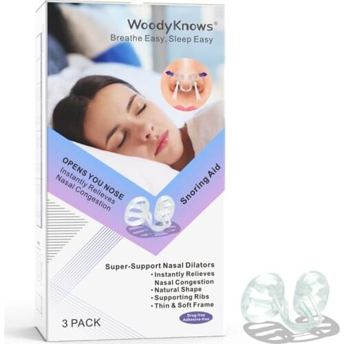 WoodyKnows Super-Support Nasal Dilators, Nasal Breathing Aid, Anti Snoring Nose Vents