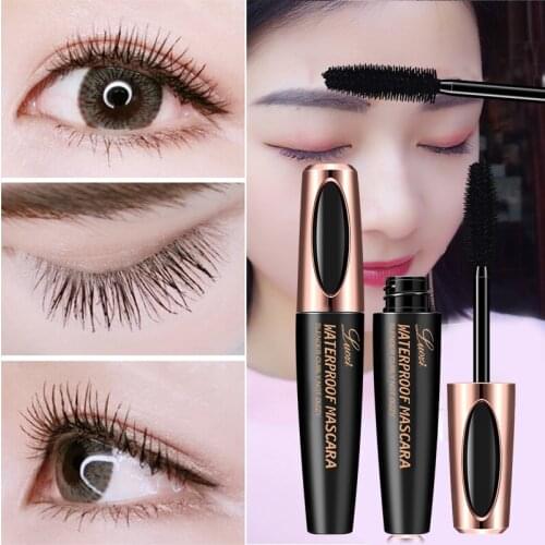LUOZI Mascara Makeup 4D Silk Fiber Lash Mascara Waterproof Mascara Extension Curving Brush Thick Long Curling Eyelash TSLM2
