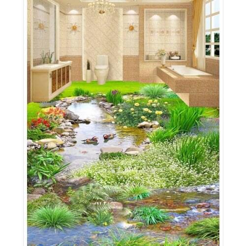3d wallpaper waterproof 3d wallpaper pvc 3D plant flowers Flooring 3d floor painting wallpaper
