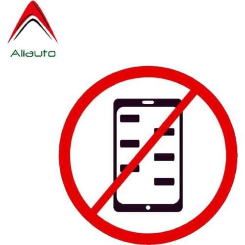 Aliauto Funny Car Sticker Warning No Texting Reflective Decal Accessories PVC for Mercedes Honda Toyota Volkswagen 12cm*12cm