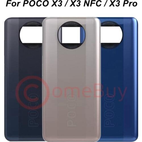 Original NEW Back Cover For Xiaomi Poco X3 NFC X3 Pro Battery Cover Rear Housing Door Case For Poco X3 Battery Cover Replacement