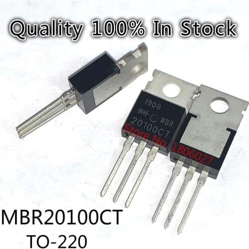 10pcs/lot MBR20100CT B20100G in-line TO-220 20A100V Schottky diode