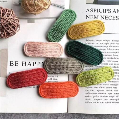 10pcs/lot Handmade Briaded Colored Wool Hairpin Geometric Oval Kids Hair Clips Hair Accessories for Girls Sweet BB Clips