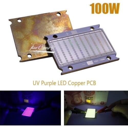 100W UV 420nm 395nm 380nm 365nm Purple LED Copper PCB 3500mA 30-36V Ultraviolet for UV Lamp Flatbed Printer,uv glue curing light