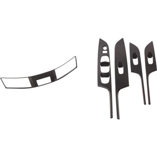 2 Set Car Accessories: 1 Pcs Car Outlet Vent Frame Cover & 1 Set Car Window Glass Lift Switch Button Panel Cover