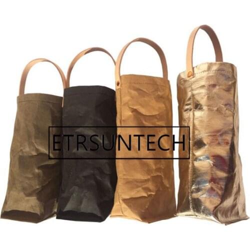20pcs Nordic Style Wine Bag Reusable Washed Kraft Paper Wine Bags Champagne Bottle Carrier Washable Kraft Storage Bags