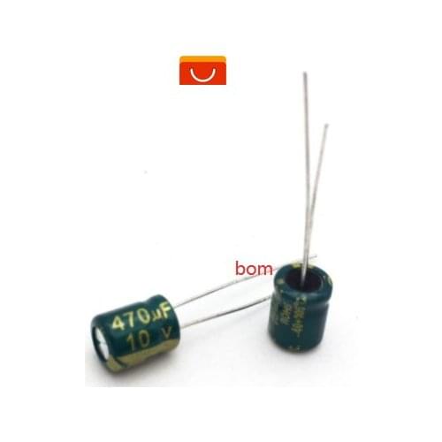 50pcs 10V 470UF 6x7mm 105C Radial High-frequency low resistance Electrolytic Capacitor 470UF10V