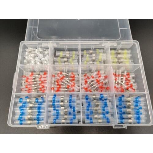 300PCS Terminals Kits Electrical Connectors Set Heat Shrink Connectors Solder Waterproof Wire Connector Heat Shrink Butt Crimp